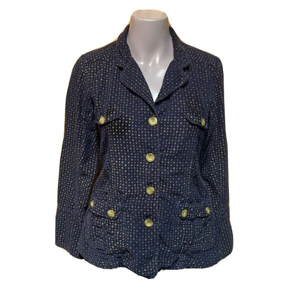Sundance Jacket Womens XS Extra-Small Navy Button Up Cottage Core Corduroy Coat - Picture 1 of 7